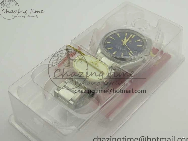 0418 Aqua Terra 150M SS VSF 1:1 Best Edition Blue Wave Textured Dial YG Hand on SS Bracelet A8500 Super Clone Sporty 8026